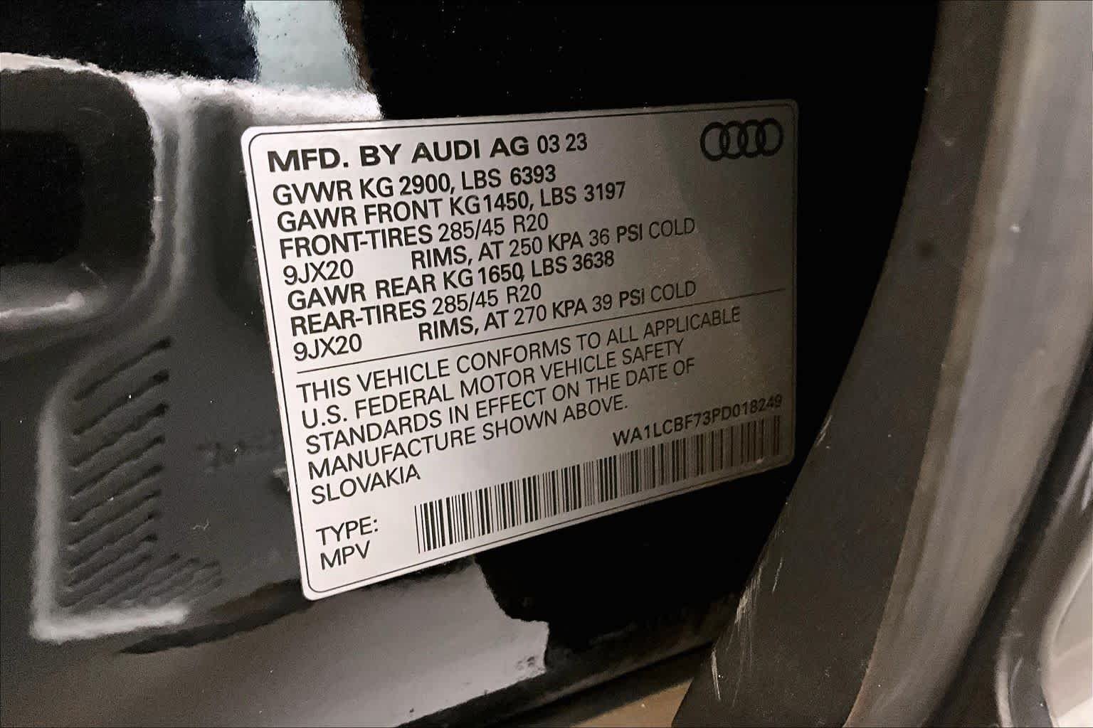 Used 2023 Mythos Black Metallic Audi Premium Plus image 34