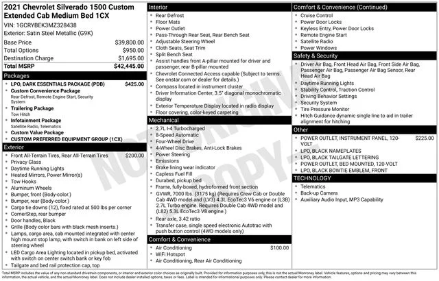 Used 2021 Gray Chevrolet Custom image 9