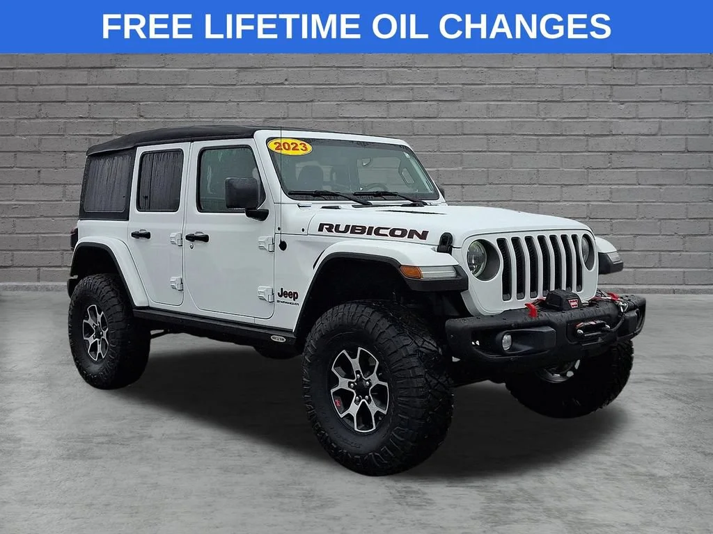 Used 2023 Bright White Clearcoat Jeep Rubicon image 1