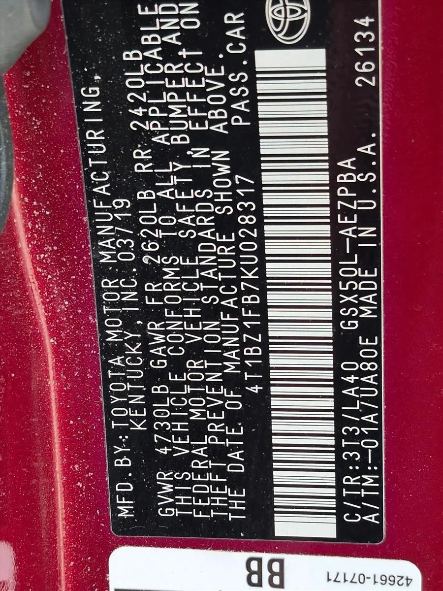 Used 2019 Ruby Flare Pearl Toyota Limited image 17