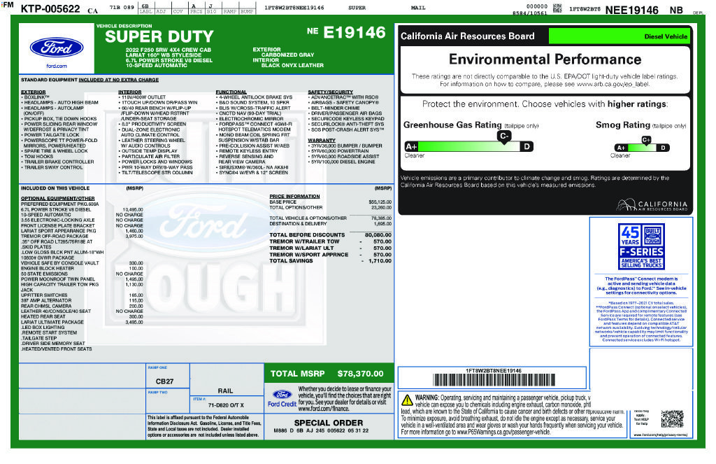 Used 2022 Gray Ford Lariat image 2