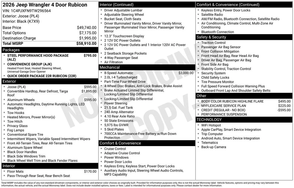 New 2026 Joose Exterior Paint Jeep Rubicon image 7