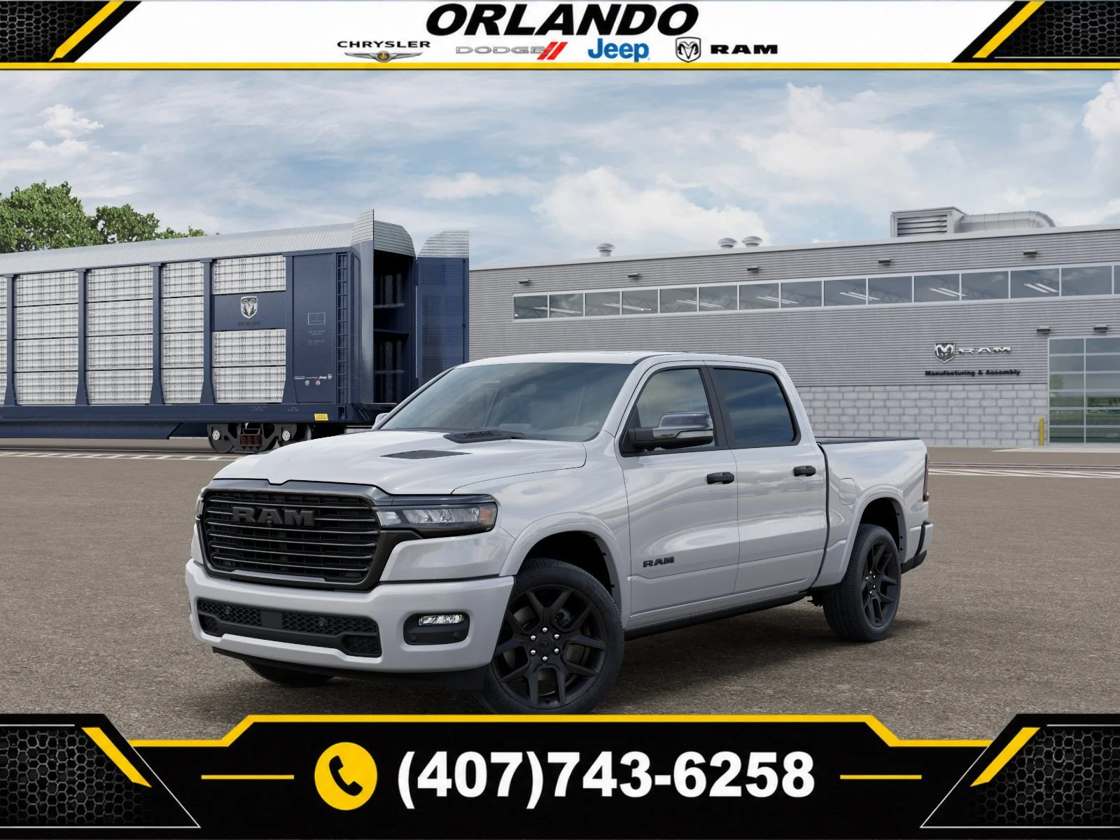 New 2027 Ivory White Tri-Coat Pearlcoat Ram Laramie image 1