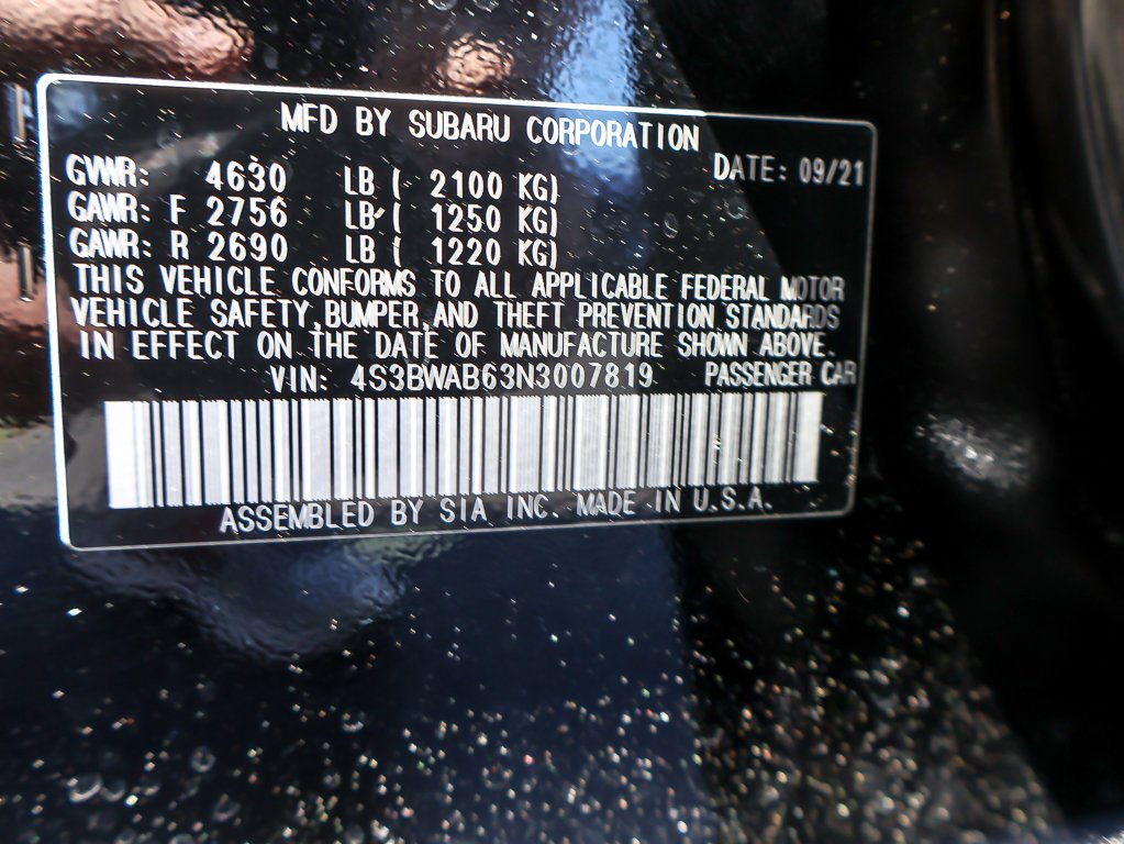 Used 2022 Crystal Black Silica Subaru Base image 26