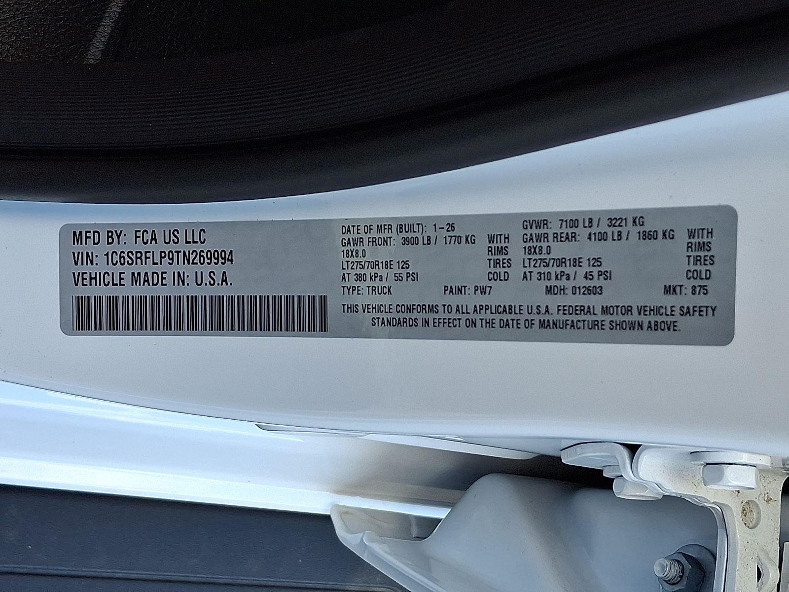 New 2026 Bright White Clear-Coat Exterior Paint RAM Rebel image 18