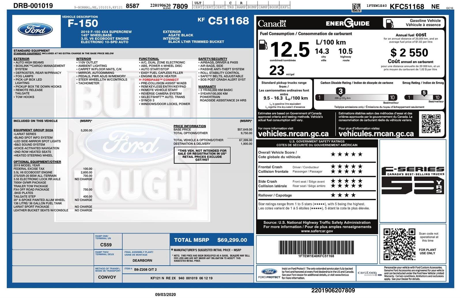 Used 2019 Ford F-150 Lariat with VIN 1FTEW1E40KFC51168 for sale in Waconia, Minnesota