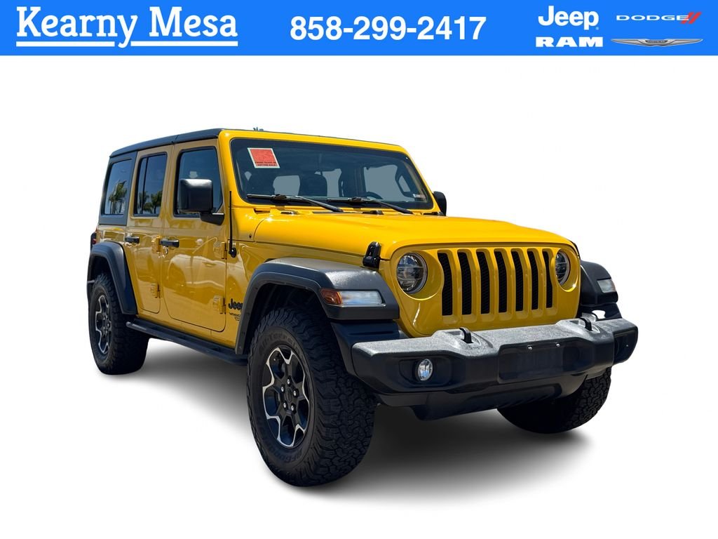 Used 2021 Yellow Jeep Unlimited Sport S image 1