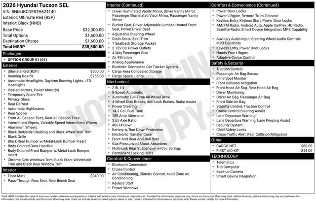 Used 2026 Red Hyundai SEL image 4