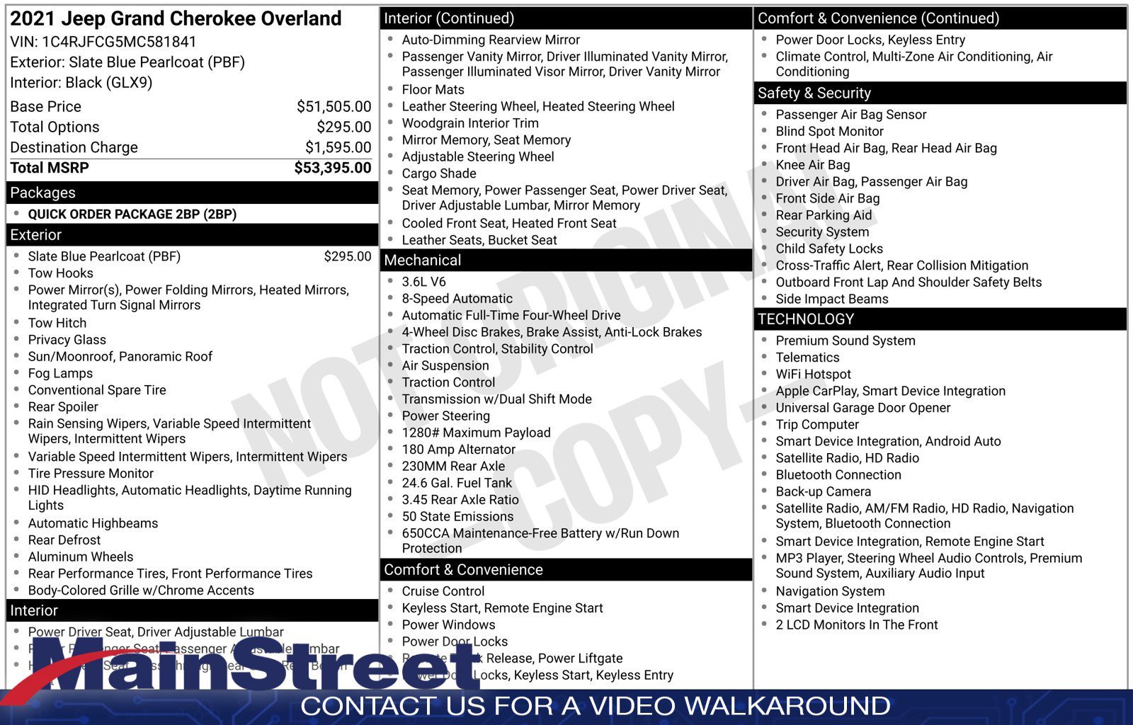 Used 2021 Slate Blue Pearlcoat Jeep Overland image 37