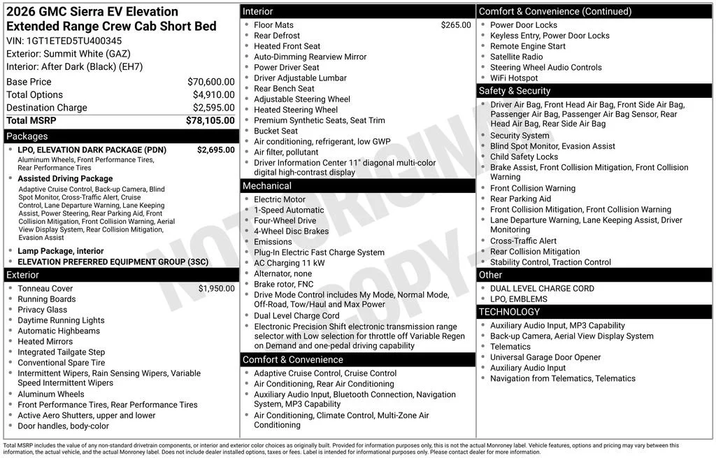 2026 GMC Sierra EV Elevation - Photo 41