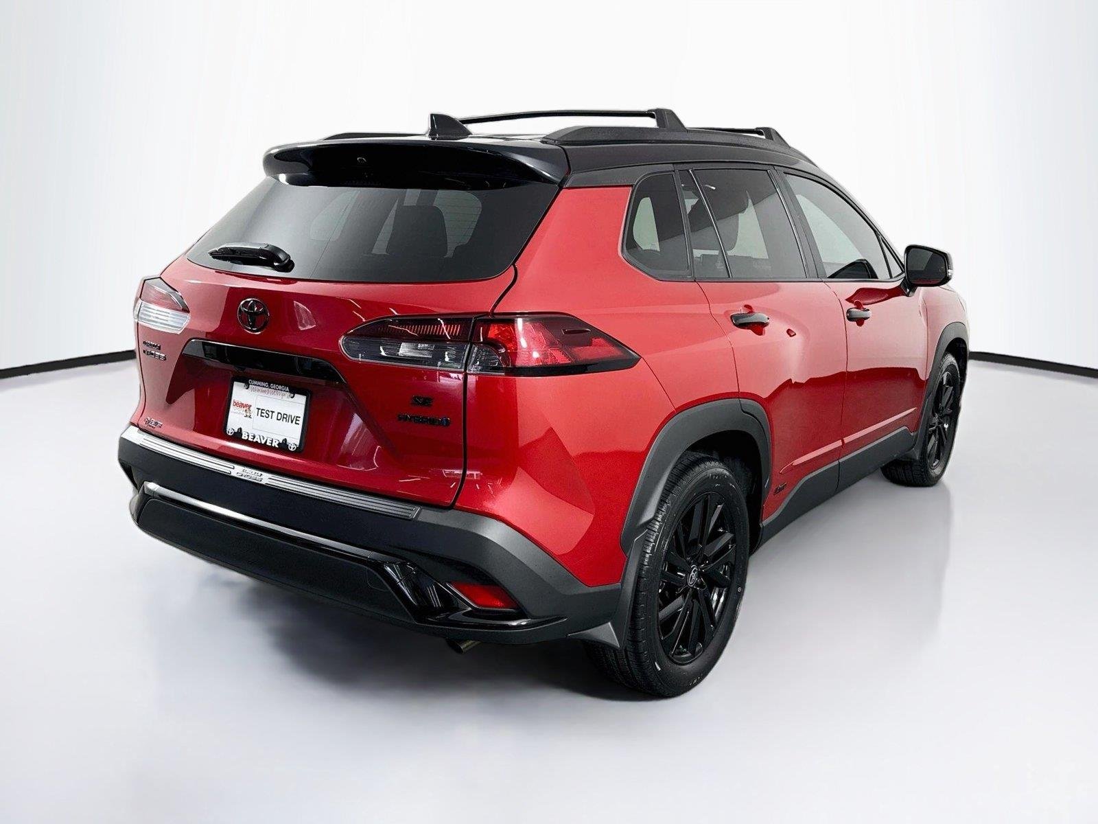 Certified Used 2024 Barcelona Red Metallic/Jet Black Toyota Hybrid Nightshade Edition image 2