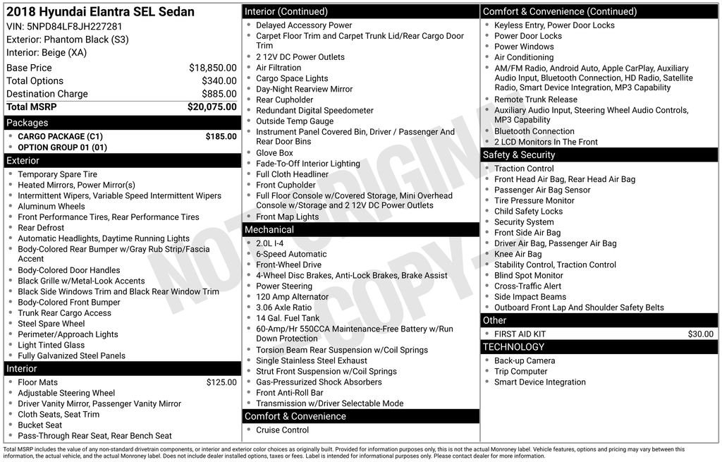 Certified Used 2018 Phantom Black Hyundai SEL image 32