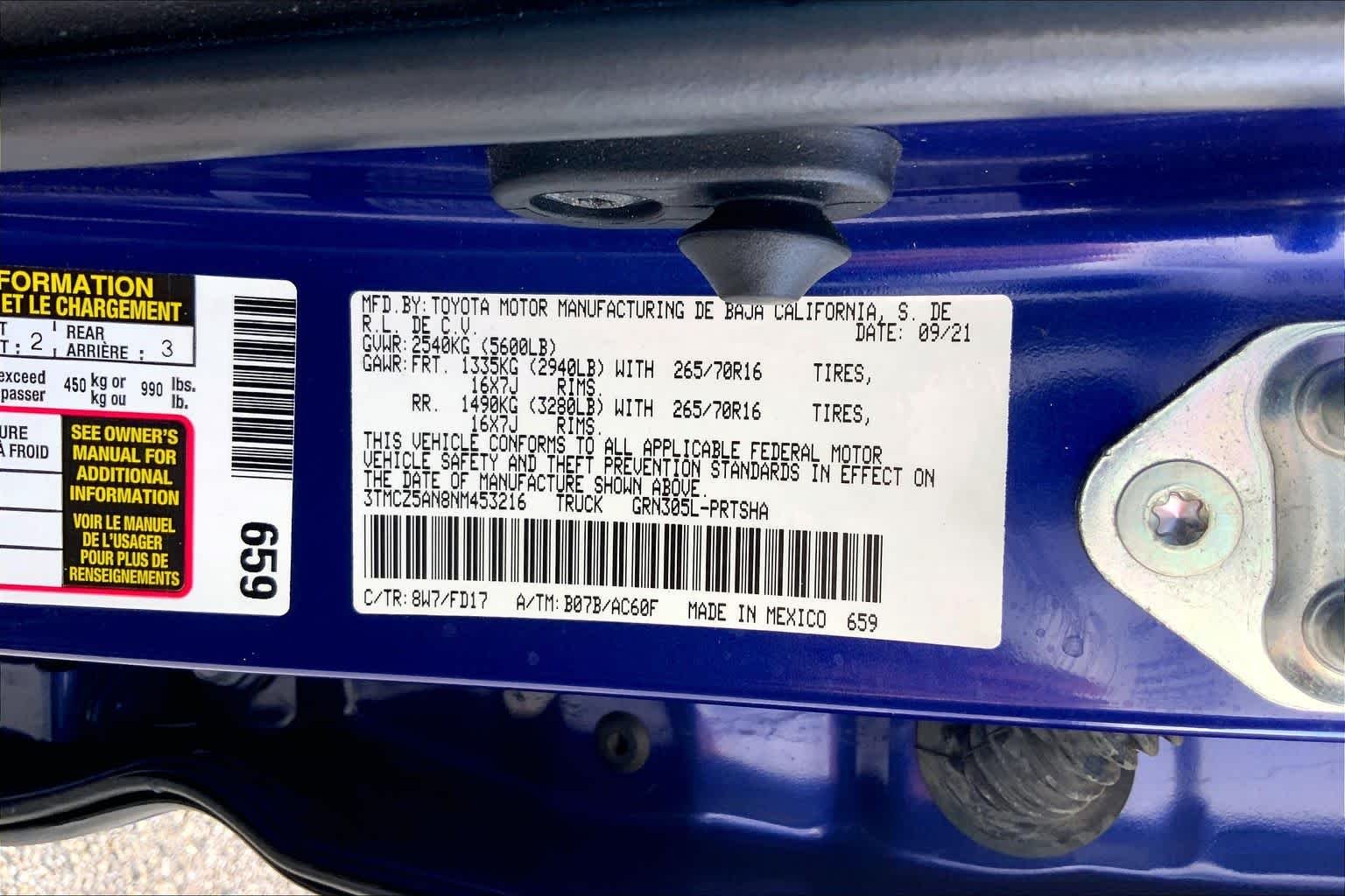 Used 2022 Blue Crush Metallic Toyota TRD Off Road image 36