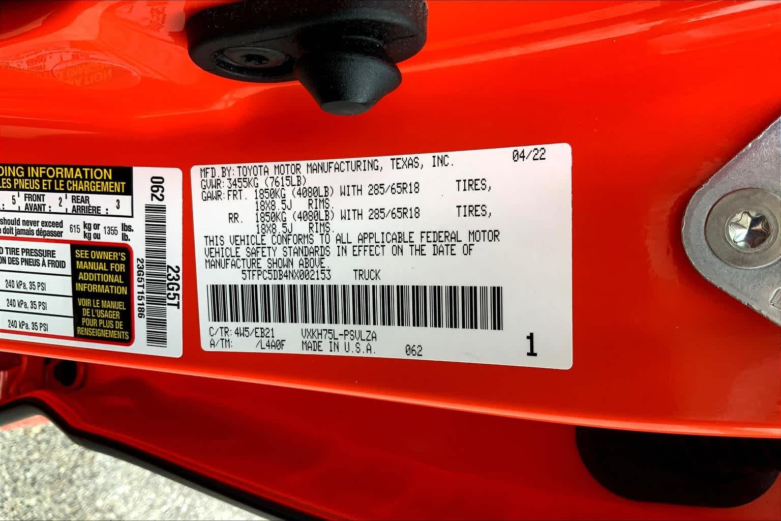 Used 2022 Solar Octane Toyota TRD Pro Hybrid image 36