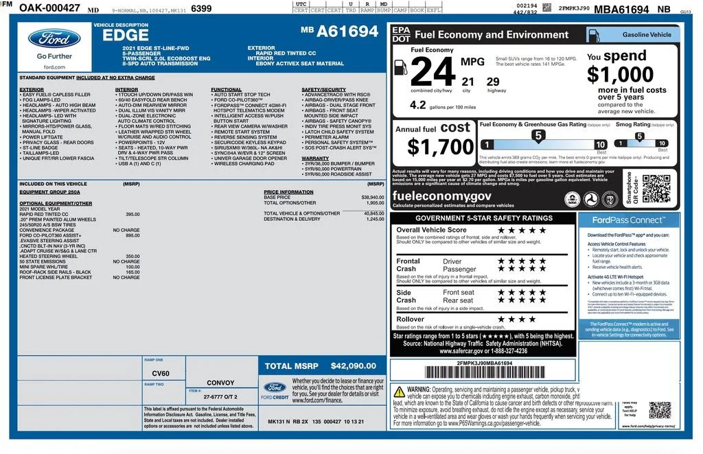 Used 2021 Red Ford ST-Line image 2