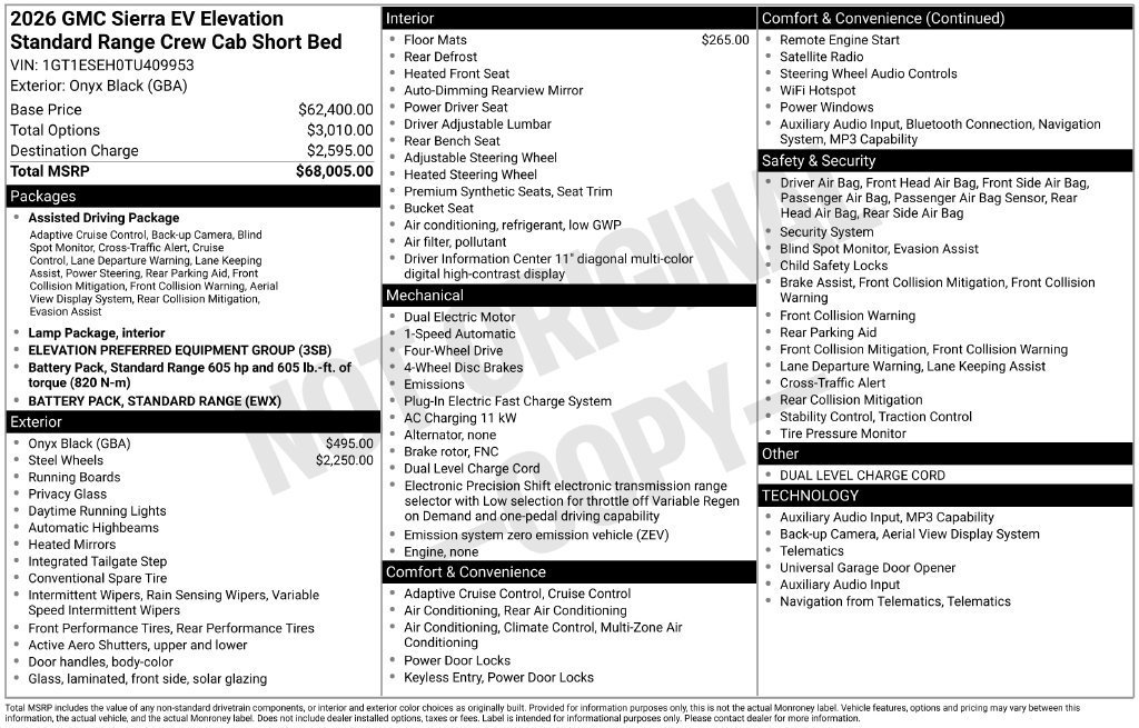 New 2026 Onyx Black GMC Elevation Standard Range image 31