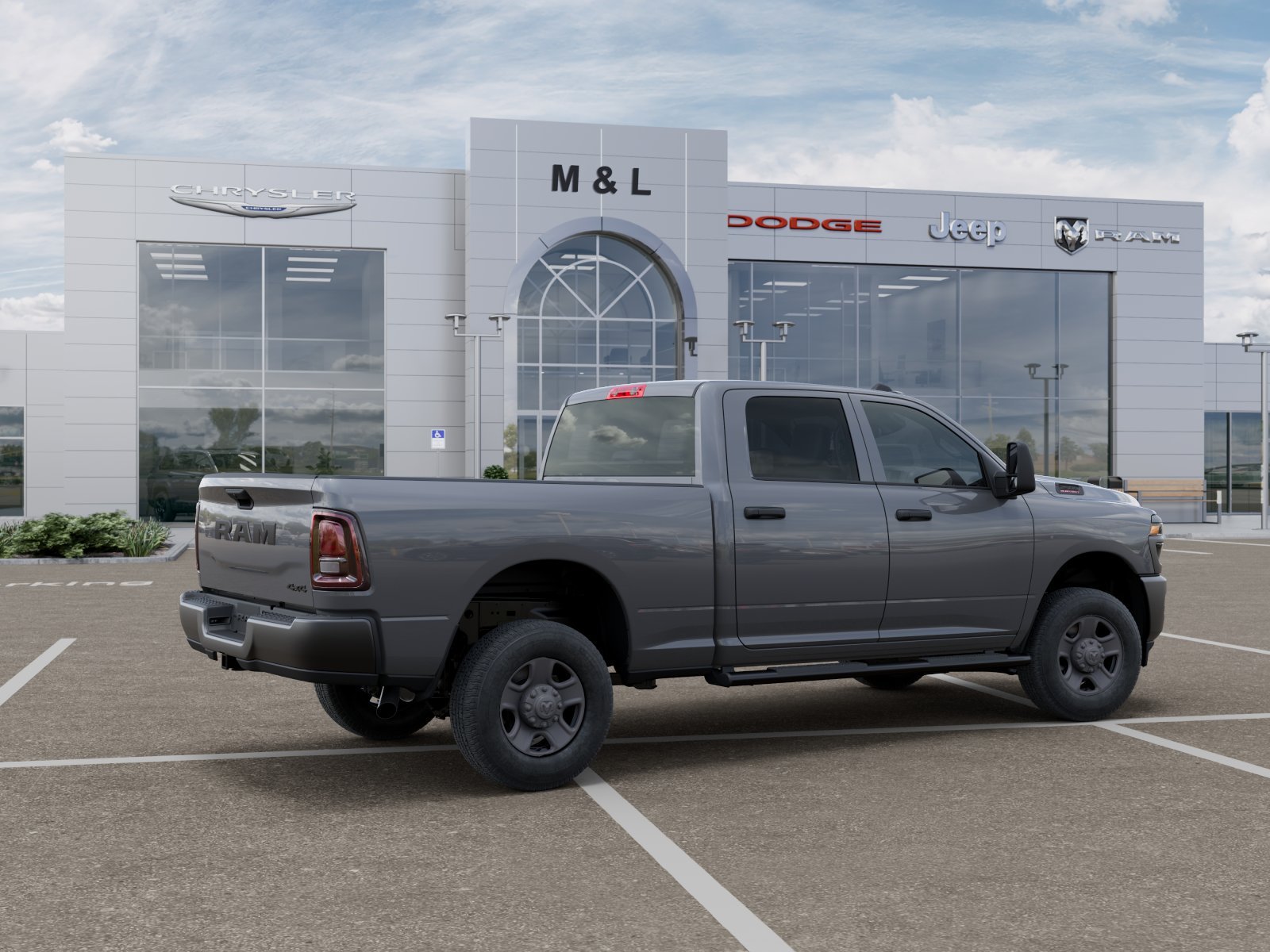 New 2026 Ceramic Gray Clear-Coat Exterior Paint RAM Tradesman Crew Cab 4x4 6