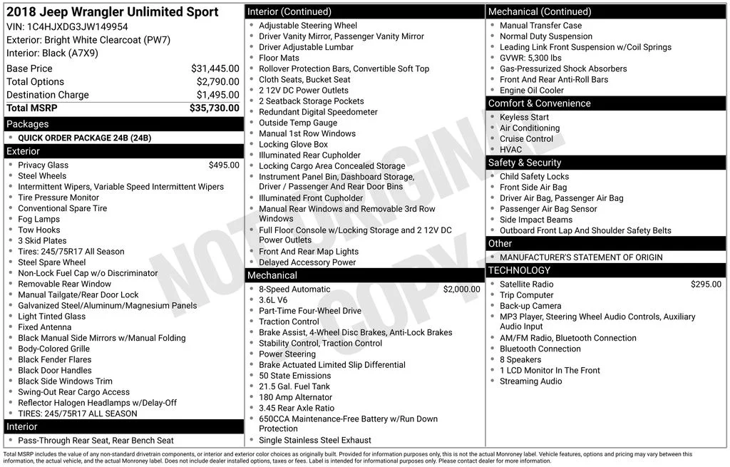 Used 2018 White Jeep Unlimited Sport image 39