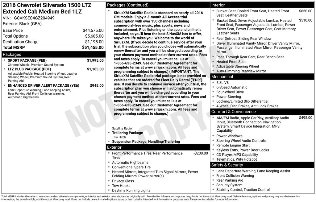 Certified Used 2016 Black Chevrolet LTZ image 35