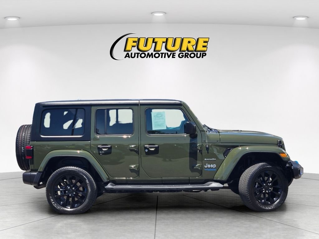 Used 2022 Green Jeep Unlimited Sahara 4xe image 3