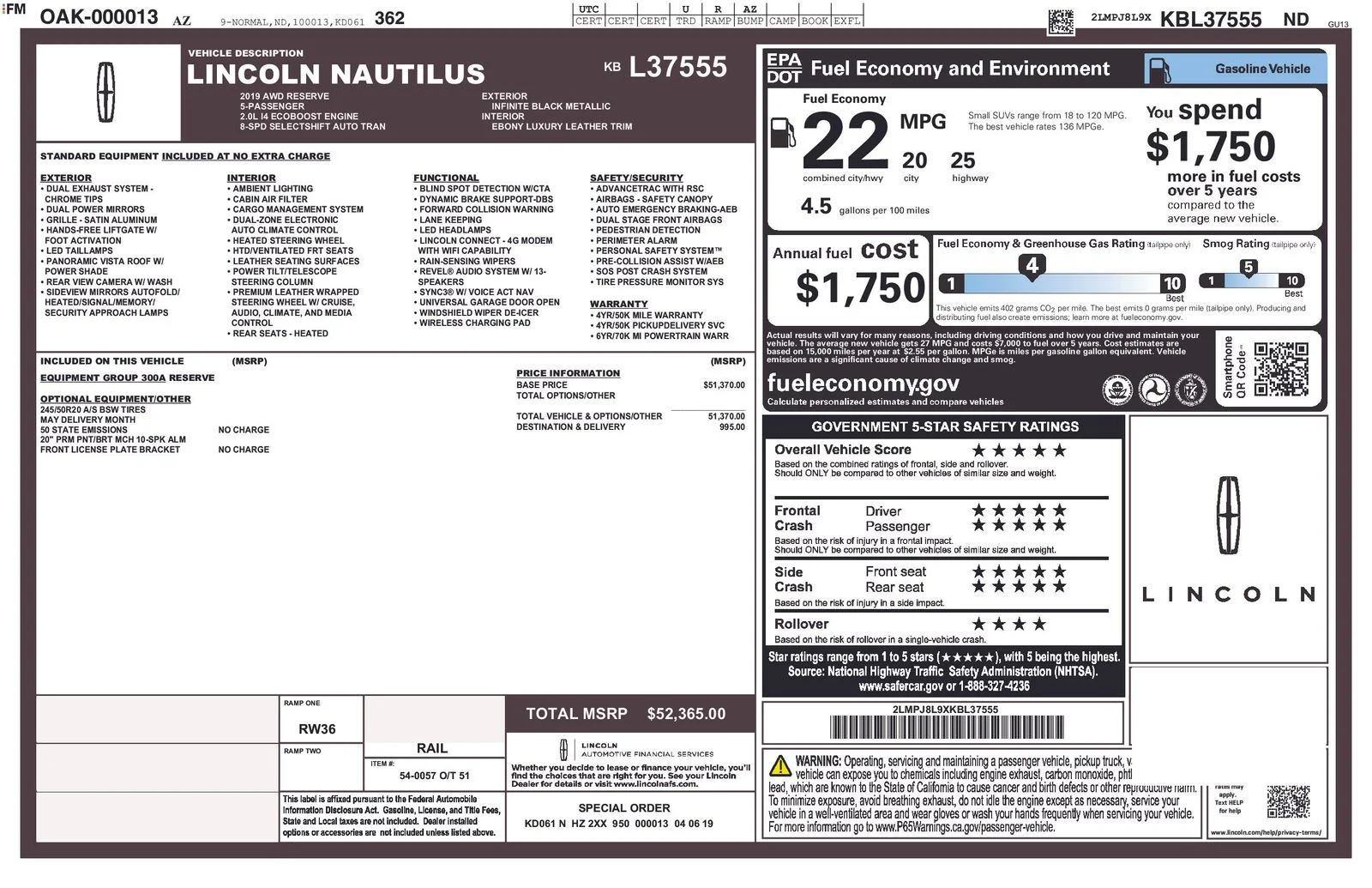 Used 2019 Black Lincoln Reserve image 6