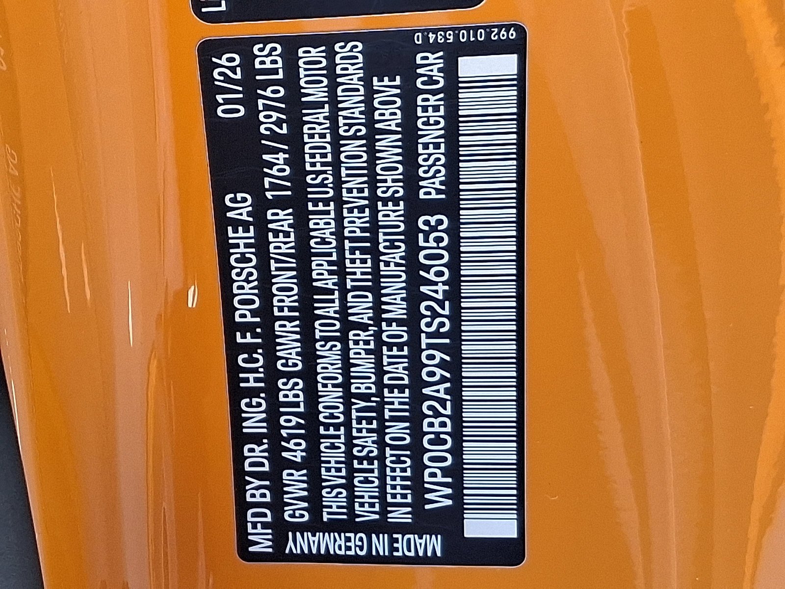New 2026 Paint to Sample: Signalorange Porsche Spirit 70 image 24