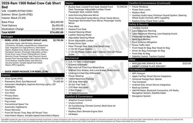New 2026 Silver Zynith Exterior Paint RAM Rebel image 31
