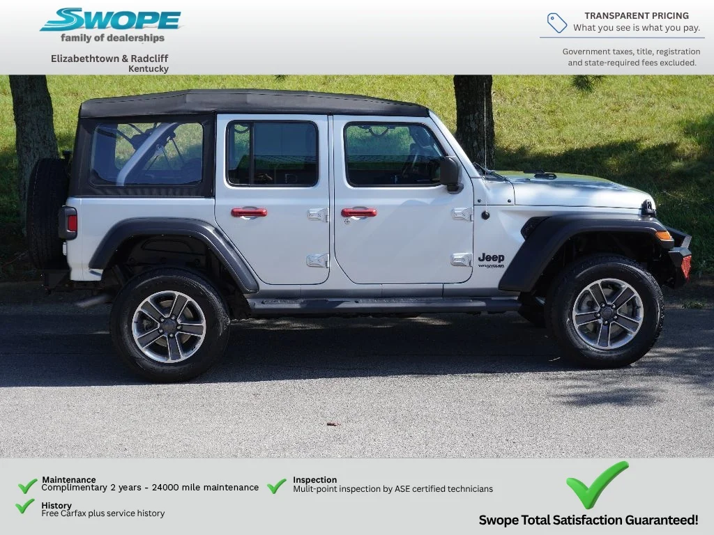 Used 2022 Silver Zynith Clearcoat Jeep Unlimited Sport image 2