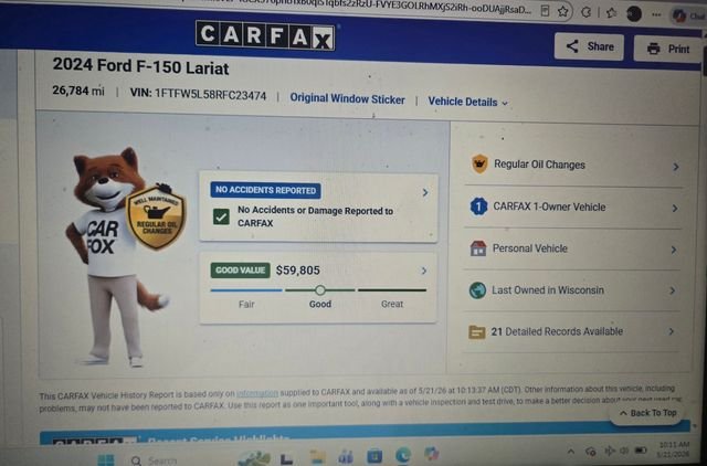 Used 2024 Black Metallic Ford Lariat image 43