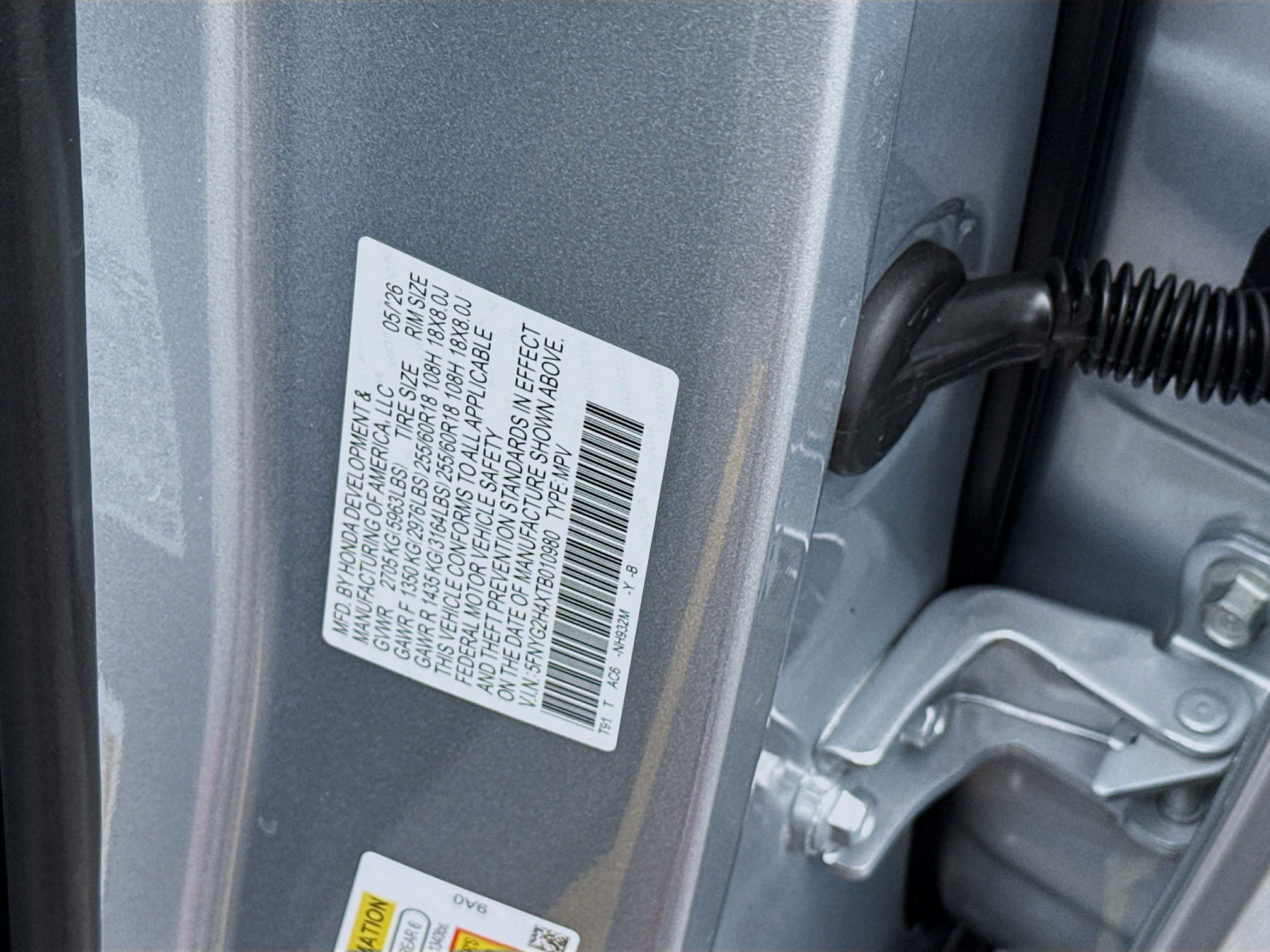 New 2026 Solar Silver Metallic Honda EX-L image 28