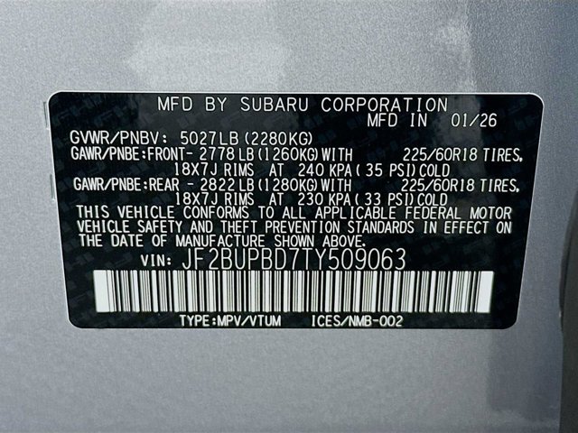New 2026 ICE SILVER METALLIC Subaru Premium image 31