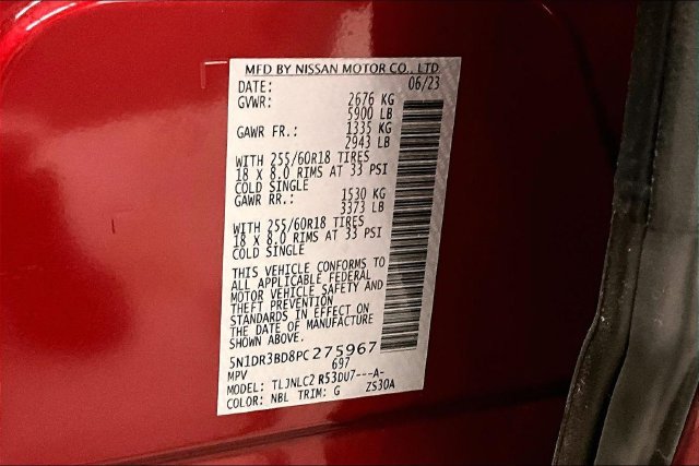 Used 2023 Scarlet Ember Tintcoat Nissan SV image 42