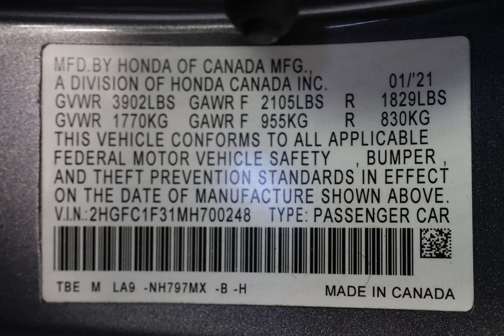 Used 2021 Modern Steel Metallic Honda EX image 33