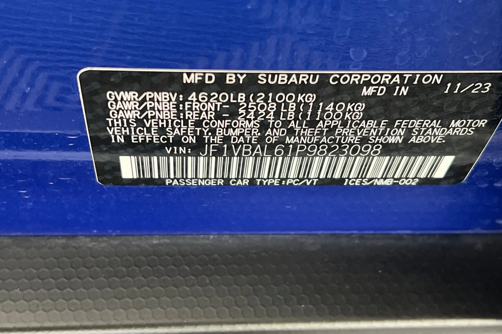 Used 2023 Wr Blue Pearl Subaru Limited image 33