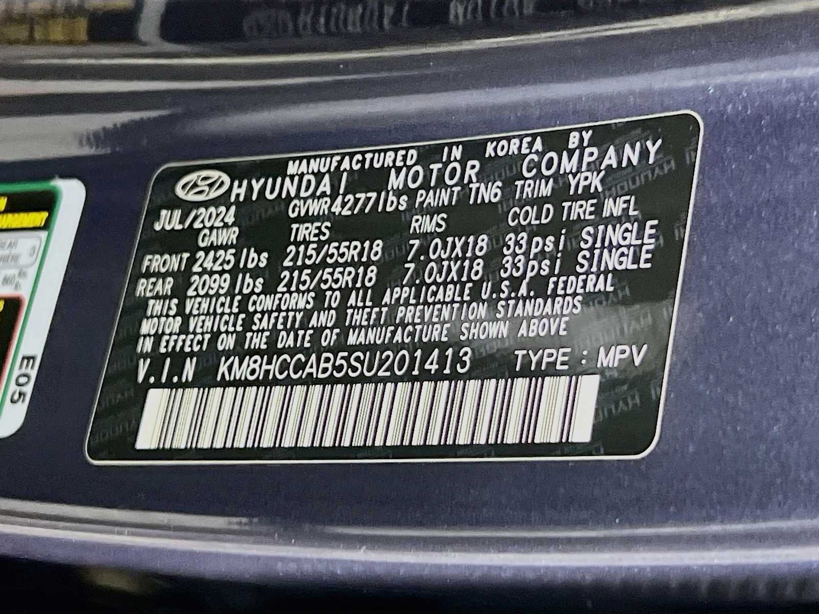 Used 2025 Denim Blue Hyundai SEL Convenience image 32