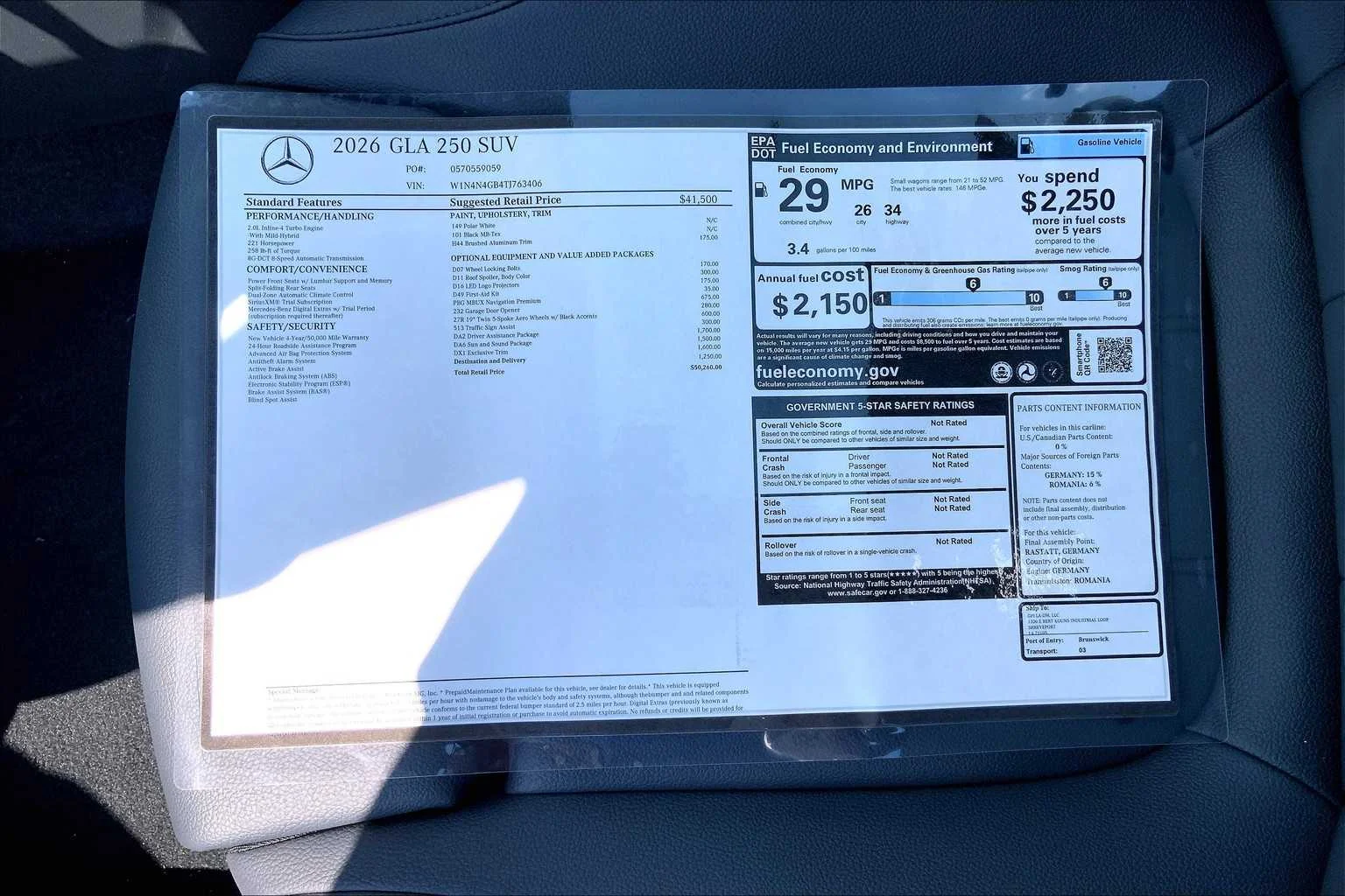 New 2026 Polar White Mercedes-Benz GLA 250 image 16