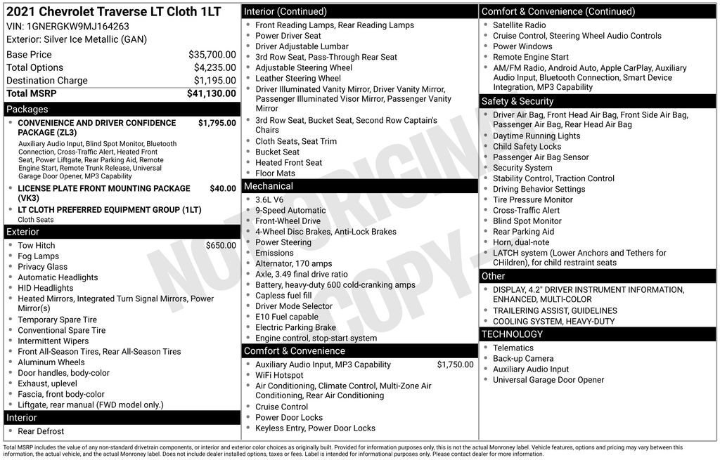 Used 2021 Silver Ice Metallic Chevrolet LT image 3