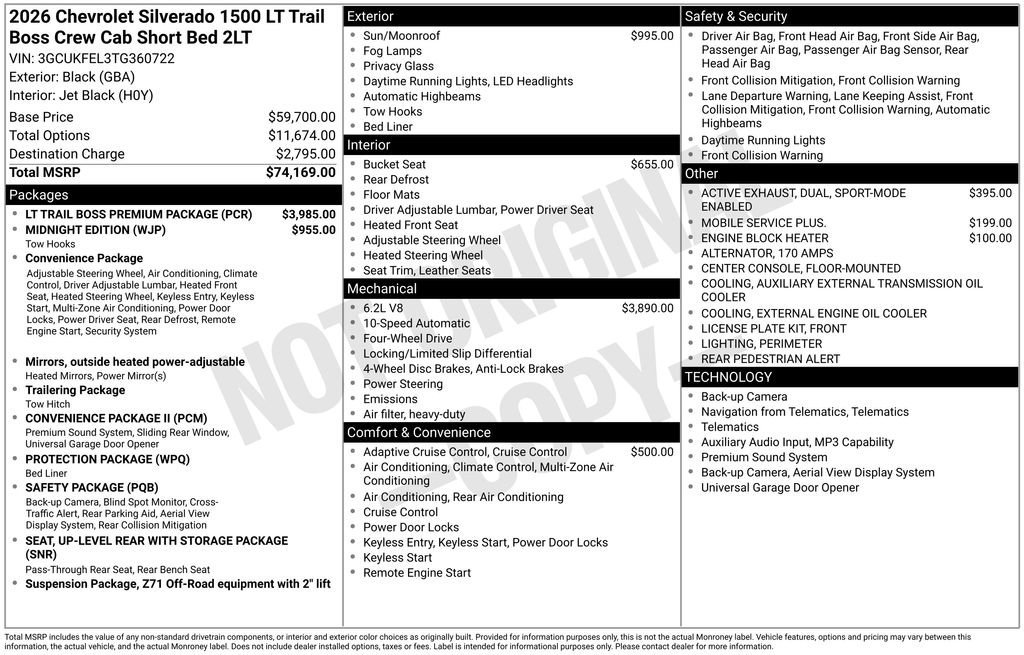 New 2026 Black Chevrolet LT Trail Boss image 17