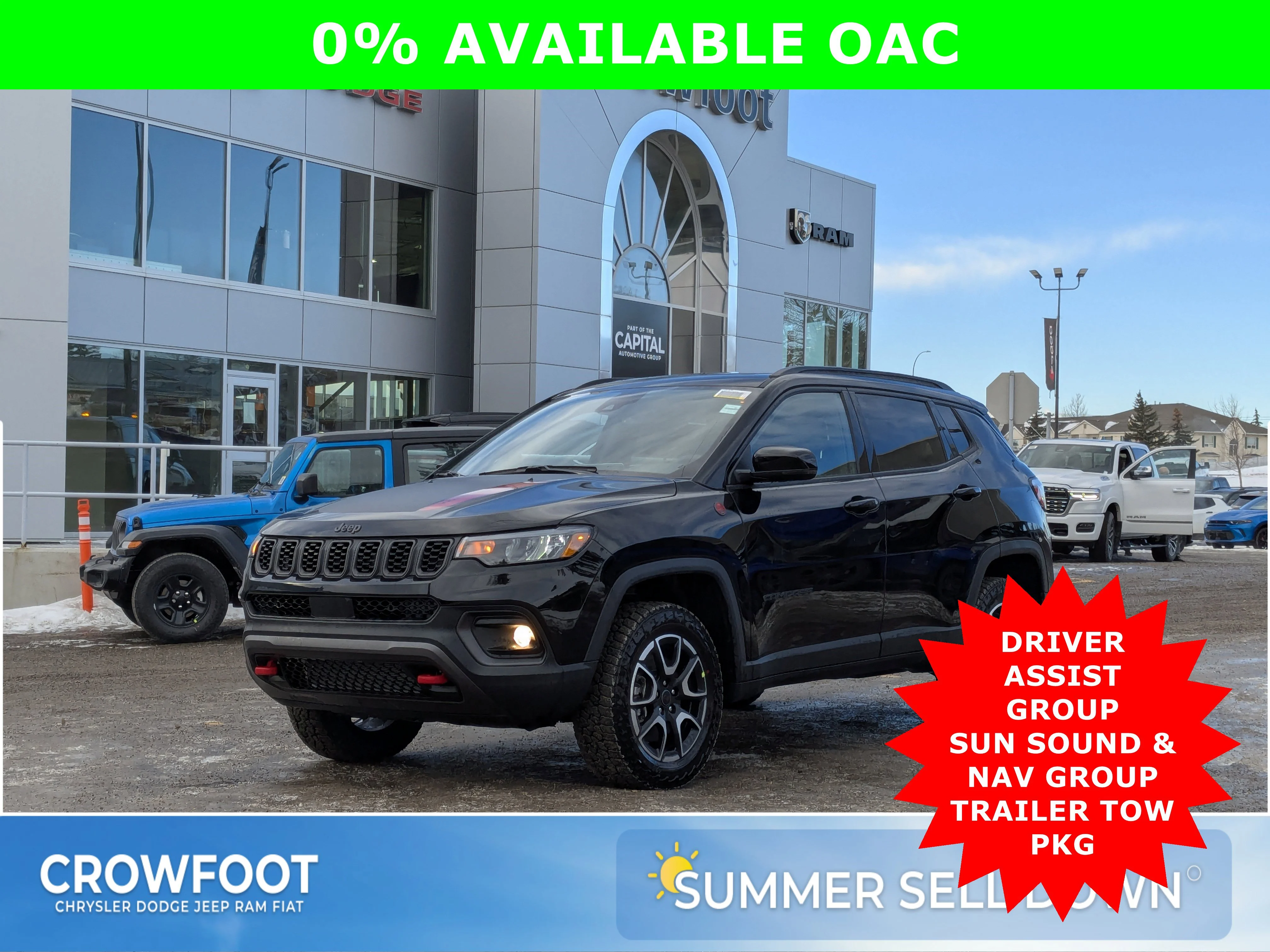 New 2026 Black Jeep Trailhawk - Sun Sound & Nav/Pano Roof/Active Driving Assist image 1