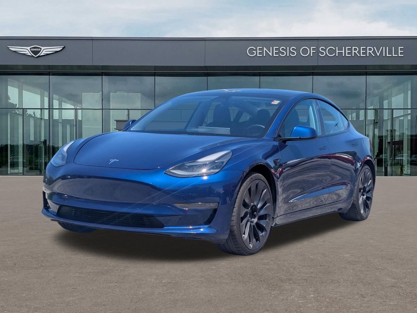 Used 2021 Blue Tesla Performance image 4