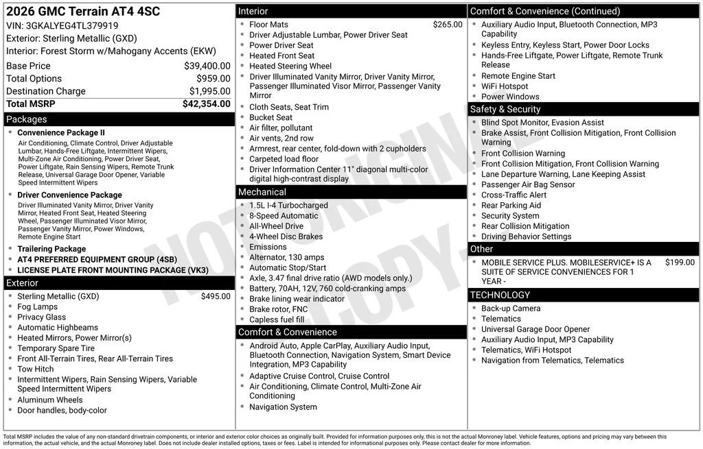 New 2026 Sterling Metallic GMC AT4 image 22