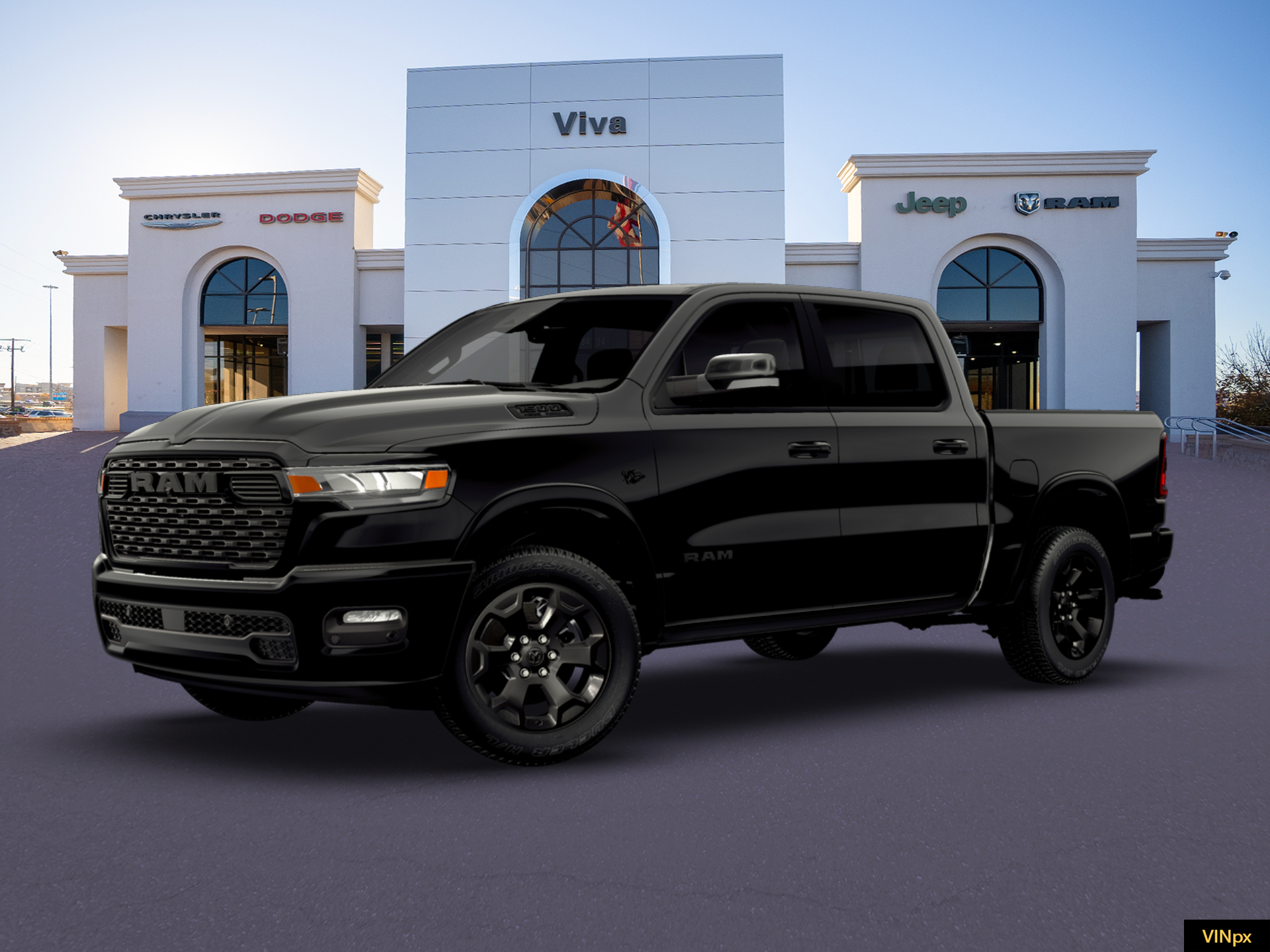 New 2026 Diamond Black Crystal Pearl-Coat Exterior Paint RAM Big Horn/Lone Star image 2