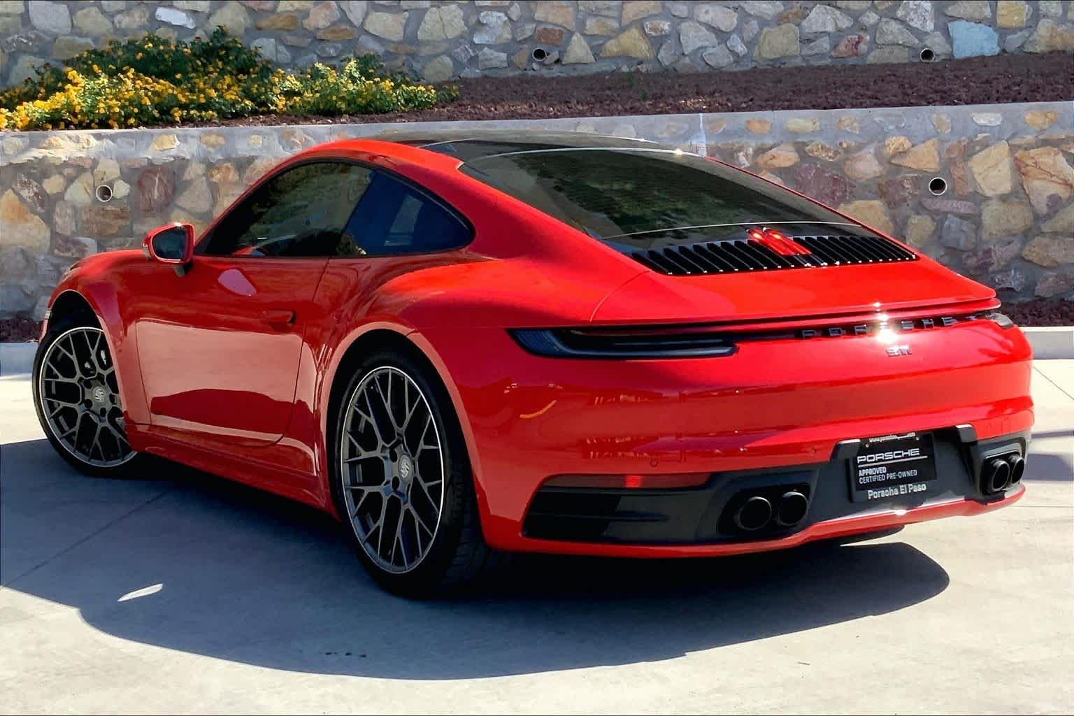 Used 2021 Guards Red Porsche Carrera image 3
