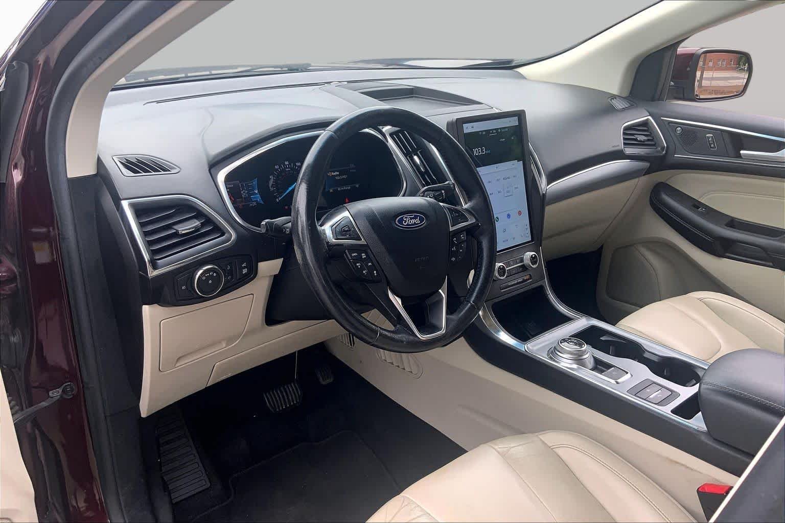 Used 2021 Burgundy Velvet Metallic Tinted Clearcoat Ford Titanium image 18
