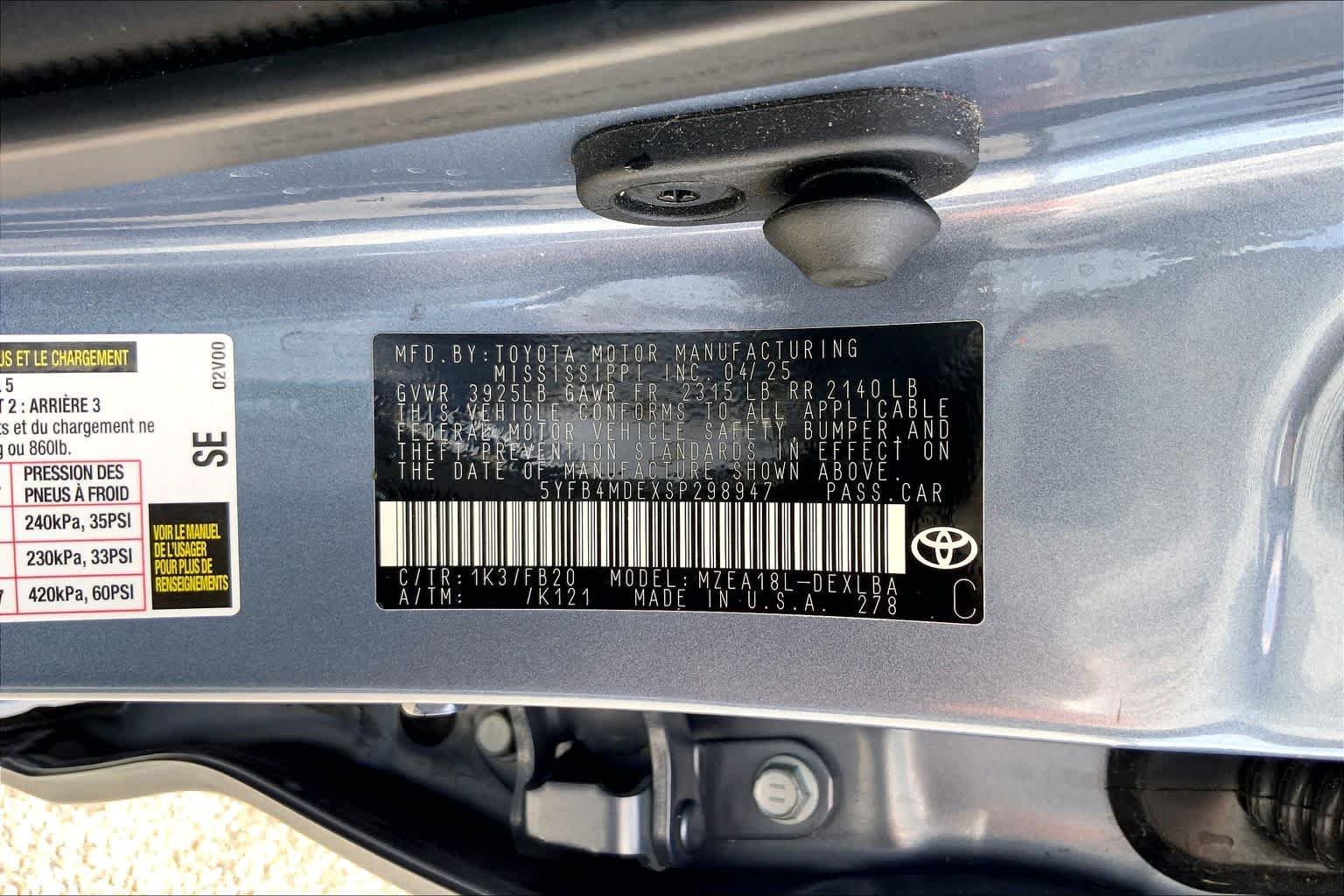 Used 2025 Celestite Toyota LE image 36
