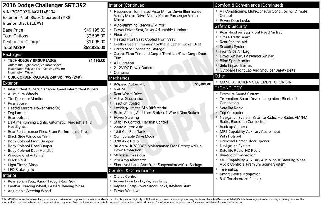 Certified Used 2016 Black Dodge SRT 392 image 16