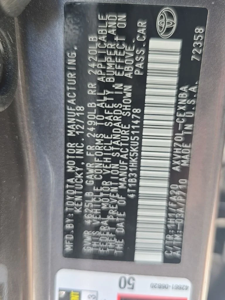 Used 2019 Gray Toyota LE image 13