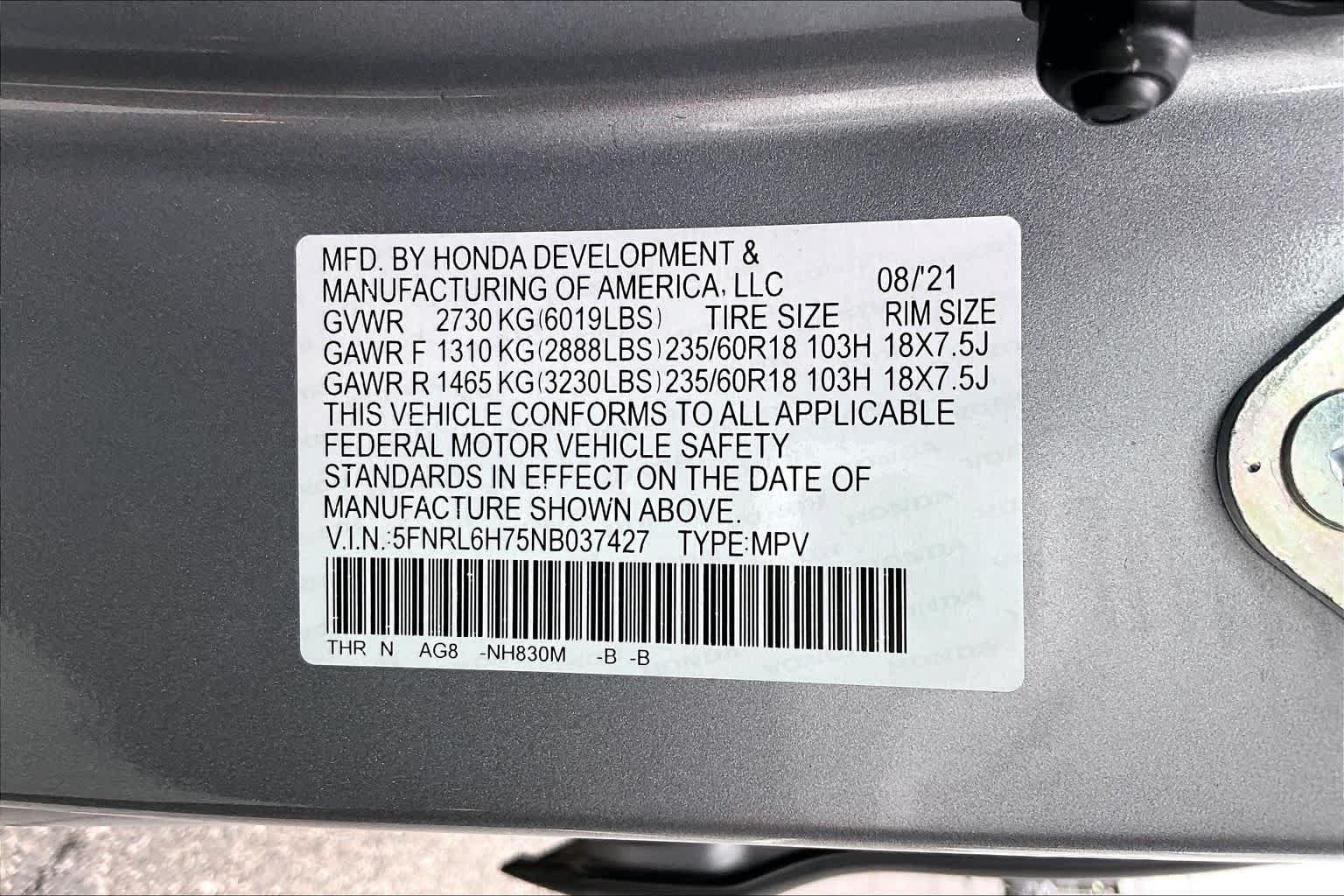 Used 2022 Lunar Silver Metallic Honda EX-L image 36