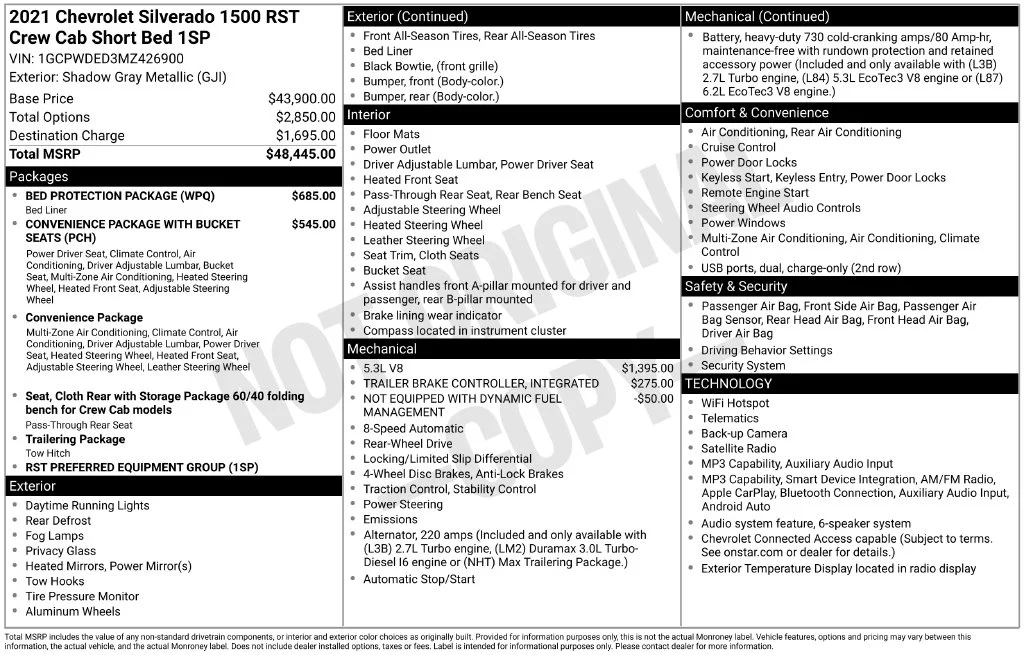 Used 2021 Gray Chevrolet RST image 10
