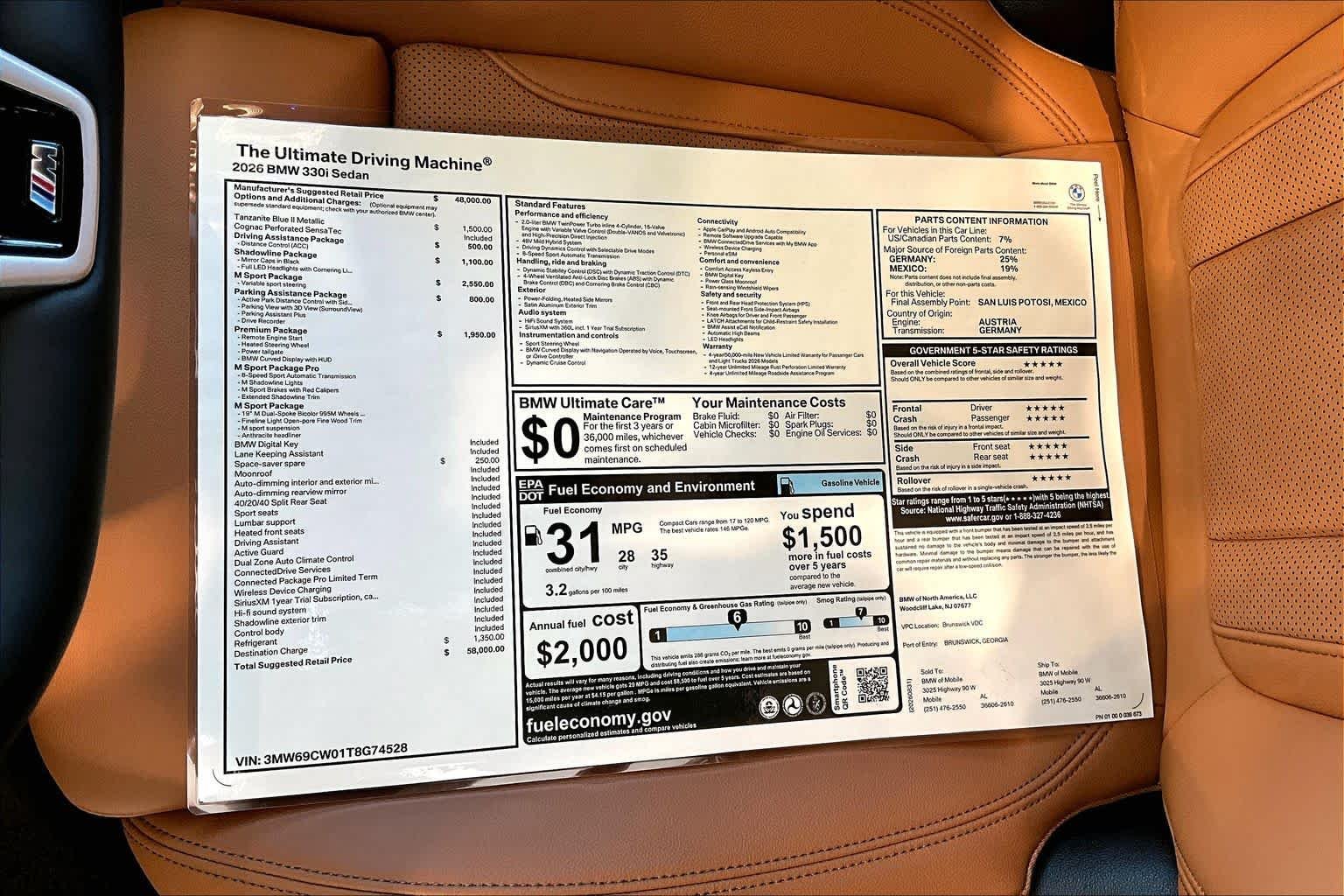 New 2026 Tanzanite Blue II Metallic BMW 330i NA image 19